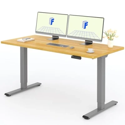 Imagen de FLEXISPOT Escritorio Elevable Eléctrico 160X80cm con Tablero Entero 2 Motor, Standing Desk, Mesa de 4 Opciones Memoria Inteligente para Oficina y Hogar Arce