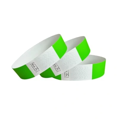 Imagen de CINTAPUNTO 1000 bracelets d&#039;entrée type tyvek, d&#039;identification, festival, néon, pour événements, sécurité, fêtes, indéchirables, 16 couleurs (Neon Green)