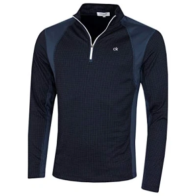 Imagen de Calvin Klein Hombre Micro Grid CK 1/2 Zip Pullover Armada/Blanco S