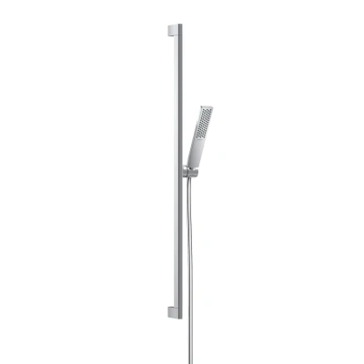 Imagen de hansgrohe Pulsify E set de ducha ahorro agua, mano (EcoSmart) con barra 90cm, flexo ducha, soporte alcachofa 1 tipo chorro, cromo, 24380000