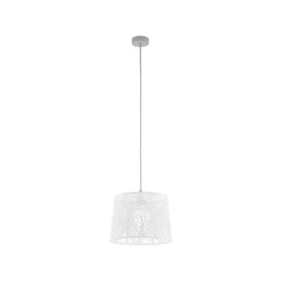 Imagen de EGLO Hambleton , lámpara de techo colgante, 1 vintage, retro, acero en blanco, níquel mate, mesa comedor colgante con casquillo E27
