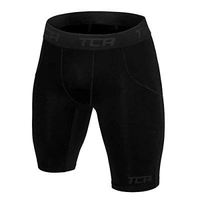 Imagen de TCA Hombre Pantalones Cortos Térmicos Base Layer da Compresión Negro, XL