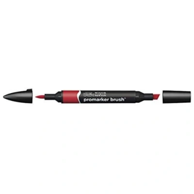 Imagen de Winsor &amp; Newton Promarker Brush Rotulador Doble Punta, Punta Pincel, Tinta Base Alcohol, Color Firebrick (r735)