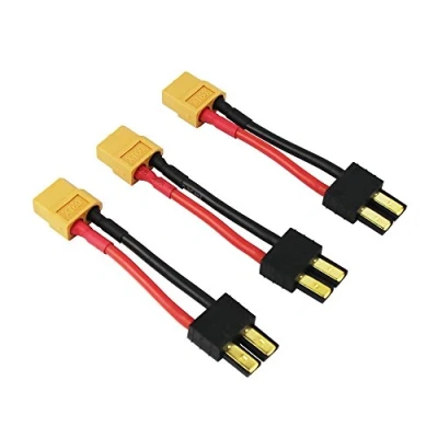 Imagen de OliYin 3pcs Male TRX Traxxas to Female XT60 Connector Adapter Cable 14awg 1.96in RC Charger LiPo(Pack of 3)