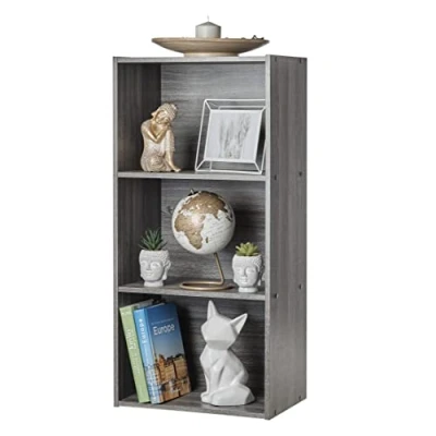 Imagen de Iris Ohyama Estantería Moderna de Madera 3 Niveles, 40cm ancho, Gris, Exposición, Modular, Almacenamiento, para Sala Estar, Habitación, Oficina, Espacio Ahorrado, Librería, Montaje Fácil, CX