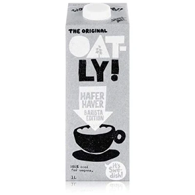 Imagen de Oatly Paquete de bebida avena Barista Edition Long Life 1 litro (paquete 12) Totalmente vegana Leche sin lácteos