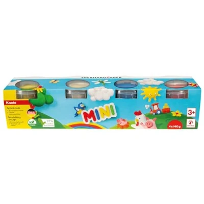 Imagen de Eberhard Faber 572506 plastilina 4 colores, 140 g cada uno, infantil en vasos resellables