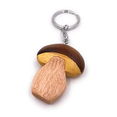 Imagen de Onwomania Llavero de madera Seta bosque setas Dickriolae colgante Charm
