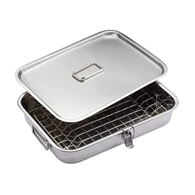 Imagen de Home Made BBQ/Stovetop Smoker Oven Horno ahumador para Barbacoa/Estufa, 37,5 x 27 cm, Acero Inoxidable, Plateado, 37.5cm 27cm
