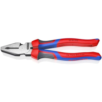 Imagen de Knipex Alicate universal de fuerza negro atramentado, con fundas multicomponentes 225 mm (cartulina autoservicio/blíster) 02 SB