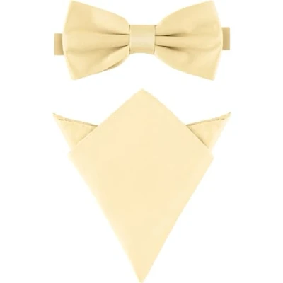 Imagen de Ladeheid Set de Pajarita Estrecha y Pañuelo Hombre M/P (12cm x 6cm, 22cm 22cm, Crudo)