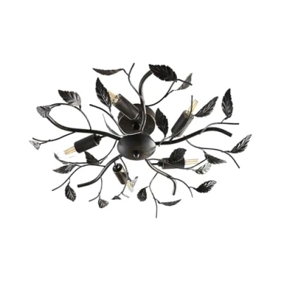 Imagen de Lámpara de techo Lindby Yos, 5 luces, 58 cm, negro cobre, metal