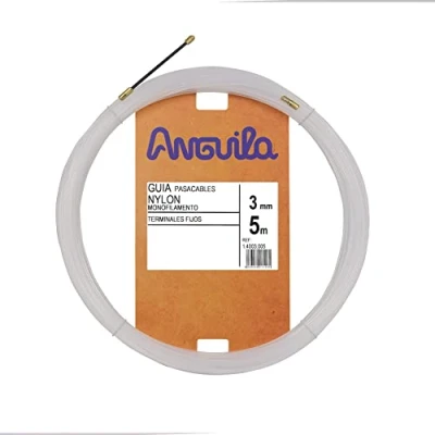 Imagen de Anguila Guía Pasacables Terminales Fijos Monofilamento Nylon Color Blanco Diámetro 3mm 5 metros