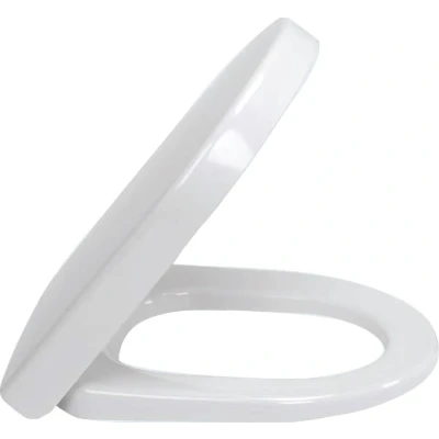 Imagen de asiento para inodoro Compact Subway 2.0 de Villeroy &amp; Boch, con tapa y cierre automático, fabricado Duroplast resistente, pieza recambio original, en forma D, color blanco