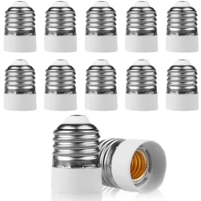Imagen de 12 adaptadores E27 a E14: casquillo E14 adaptador portalámparas E14, convertidor zócalo para lámparas LED, bombillas incandescentes y