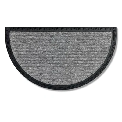 Imagen de Carpido Alfombrillas semicirculares para exteriores, alfombra escalonada, resistente, 40 x 70 cm, color plateado