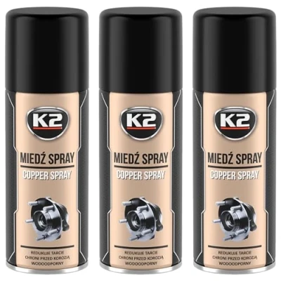 Imagen de K2 Lubricante de Cobre en Spray Pack 3 Cooper Grasa Ideal para Componentes Expuestos a Altas Temperaturas 400 ml