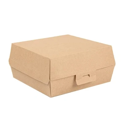 Imagen de 50 unidades Cajas Hamburguesa &#039;Thepack&#039; 220 G/M2 17,6X16,8X7,8 Cm Natural Cartón Ondulado Nano Micro