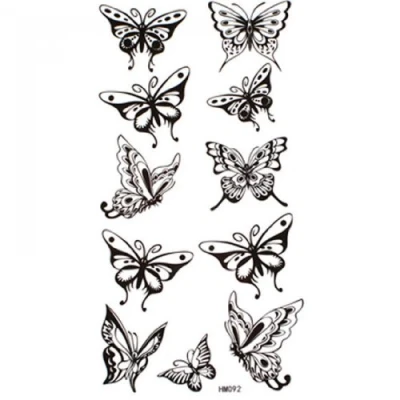 Imagen de SPESTYLE Etiquetas engomadas temporales no tóxicas impermeables del tatuaje impermeable y sudor mariposa negra