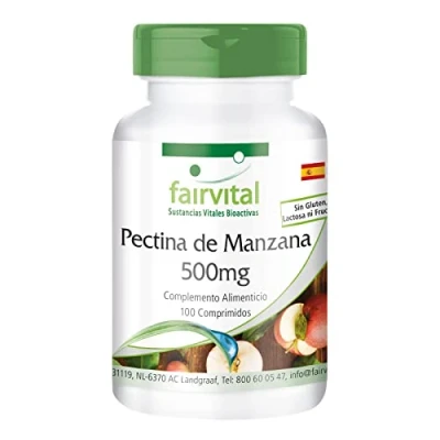 Imagen de Fairvital Pectina de Manzana 500mg VEGANA Contiene Calcio y Vitamina C 100 Comprimidos Calidad Alemana