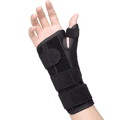 Imagen de Scurnhau Férula De espiga para pulgar y muñequera, soporte muñequera ajustable túnel carpiano, estabilizador tenosinovitis, tendinitis artritis Quervain, L/XL