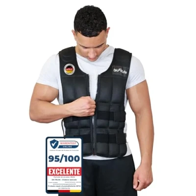 Imagen de DH FitLife Chaleco de Peso 20 KG para Musculación y Entrenamiento Fuerza, Weighted Vest Ajustable, Lastrado Correr, Mujeres Hombres Fitness