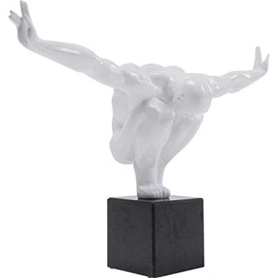 Imagen de KARE Design Fitness Estatua Diseño Hombre, escultura deco atleta, blanco 29 x 43 15 cm, fibra de vidrio