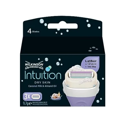 Imagen de Wilkinson Sword Intuition 3 piezas de repuesto para afeitar, color blanco y rosa