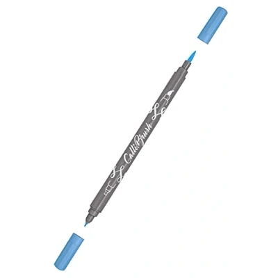 Imagen de Online 19057/6 Calli.Brush, Double Tip Pen con caligráficos punta y tipo pincel, color azul claro
