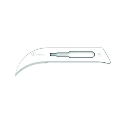 Imagen de GIMA Cuchilla desechable estéril, de acero inoxidable, n. 12, paquete 100, 27022