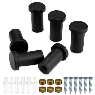 Imagen de yotutun Gancho para Toalla, 6 Piezas Acero inoxidable Negro Colgar Pared Ganchos de Decoración Redondo Soporte Toallas Baño Dormitorio Cocina