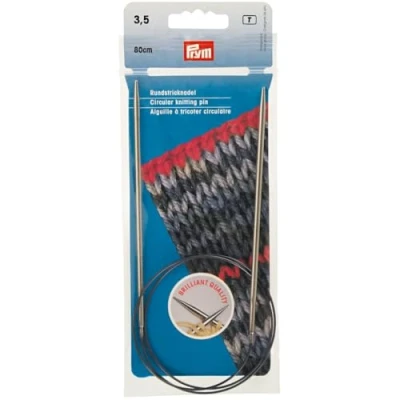 Imagen de Prym Agujas de Tejer Circulares latón 32 Pulgadas, 3.5 mm, Plata, 3,5 mm