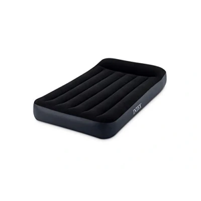 Imagen de Intex 64141 Colchón individual Dura Beam Pillow Rest con tecnología Fiber Tech, sin bomba eléctrica, 99 x 191 25 cm, negro California King