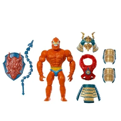 Imagen de Masters of the Universe MOTU Turtles Grayskull Beast Man, Figura de acción con armadura samurái, látigo y escudo, inspirado en las Tortugas Ninja, juguete regalo para niños niñas +6 años, HTH11