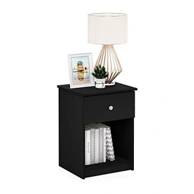 Imagen de Furinno Lucca Mesita de Noche, Madera, Roble Negro, Pack 1