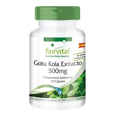 Imagen de Fairvital Extracto de Gotu Kola 500mg Centella asiatica Dosis elevada VEGANO 120 Cápsulas