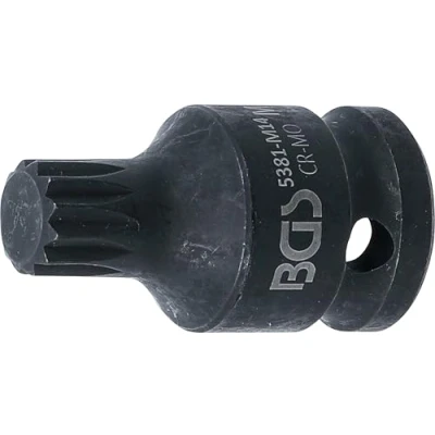 Imagen de BGS 5381 M14 Punta de vaso impacto entrada 12,5 mm (1/2&quot;) dentado múltiple interior (para XZN)