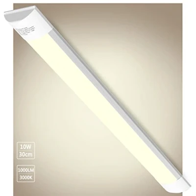Imagen de Bellanny LED Fluorescente 30cm, 10W 1200LM Lámpara de Techo, 3000K Blanco Cálido Neon Tubo, IP40 130Ángul Luz Garaje, Batten Light para Sala Oficina Taller Almacén Baño Cocina Barra