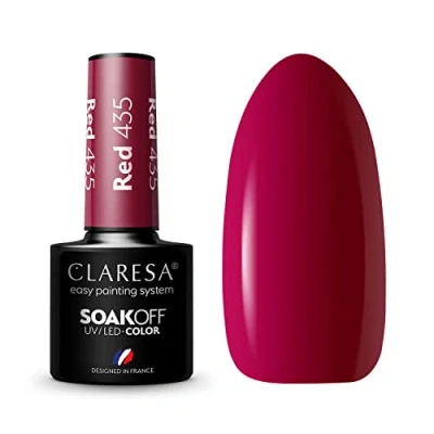 Imagen de Claresa Esmalte de uñas UV LED Collection Hybrid Manicura Soak Off Nail Polish, color rojo, n.º 435, 5 ml