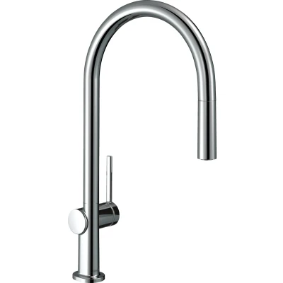 Imagen de hansgrohe Talis M54 grifo de cocina con ducha extraíble, caja del flexo (sBox), 1 tipo chorro, mezclador monomando 210 mm, fregadero caño giratorio, cromo, 72803000