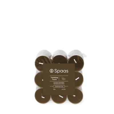 Imagen de Spaas Velas de té perfumadas, recipiente transparente, 4,5 h, paquete 18 unidades, aroma Twinkling Touch