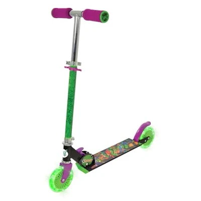 Imagen de Turtles Patinete Infantil para niñas y niños Plegable en línea de 2 Ruedas Scooter Ajustable con luz púrpura Dos iluminadas