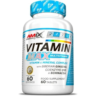 Imagen de AMIX Vitaminas para el Cansancio Performance VitaMax Multivitamin 60 Tabletas Contiene y Minerales Ideal Deportistas de Resistencia Complejo Vitamínico Completo