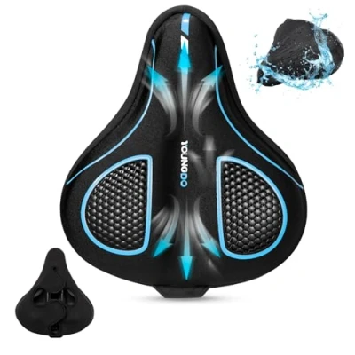 Imagen de YOUNGDO cojín de Asiento Bicicleta con Funda Gel Impermeable, 2 Piezas/Juego, para Estrecho/Ancho, Apto BMX, MTB y Carretera