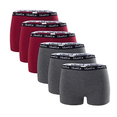 Imagen de Libella® Pack de 6,Bragas Mujer Pantalones Cortos Shorts Ropa Interior algodón 3429RG XL