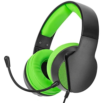Imagen de NITHO Janus Auriculares Gaming Estéreo Diseño Exclusivo con Almohadillas de Doble Capa, Compatibles PS4/PS5/Switch/Xbox One/Xbox Series X/S Consolas y PC/Móviles/Tabletas (Verde Negro)