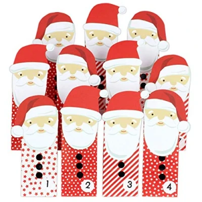 Imagen de Papierdrachen Calendario de adviento DIY para Rellenar Papá Noel Troquelado con 24 Bolsas Papel Rojas tú Mismo y Hacerlo Navidad 2021 niños