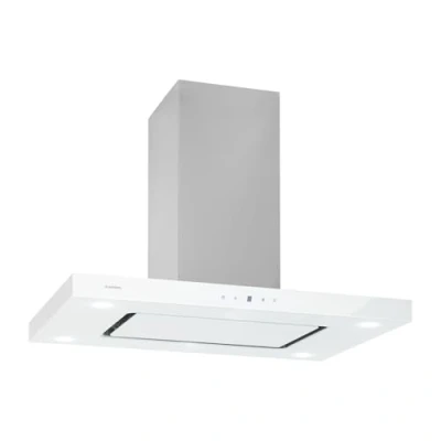 Imagen de Klarstein Valeria Campana extractora aislada Extractor de humos, 230 W, Absorción 650 m3/h, 3 niveles, Iluminación LED, Panel táctil, Pantalla Vidrio, Acero, Blanco