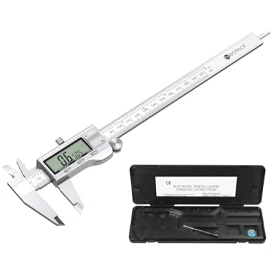Imagen de Neoteck Calibre Digital Acero Inoxidable 0 200mm/8Inch Pie de Rey Calibrador Electrónico Fracciones/Inch/Metrico Cambio Herramienta Medición para Longitud Ancho Profundidad Diámetro Interior