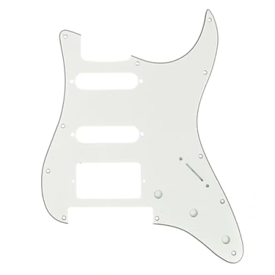 Imagen de Musiclily Pro 11 Agujeros HSS Modern Style Strat Pickguard Golpeador para Guitarra American/México Standard Stratocaster con Floyd Rose Puente Cut, 3 capas Pergamino